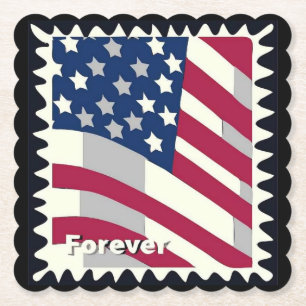 USA FLAG FÜR BRIEFMARKE UNTERSETZER