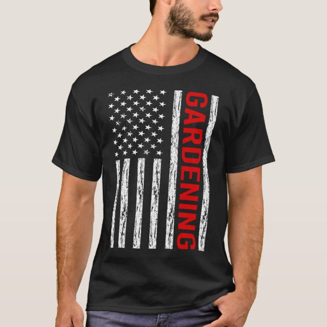 USA Flag Garening Gardener T-Shirt (Vorderseite)