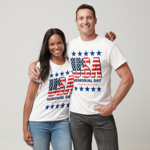 USA Flag Gedenktag 2024 Gedächtnis und Ehre T-Shirt