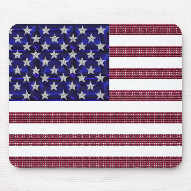 USA Flag Gemstone Art Mousepad (Vorne)