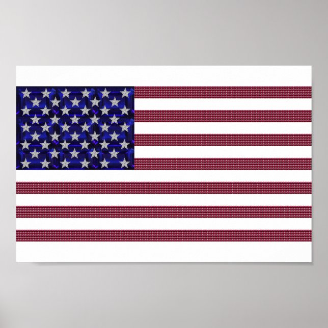 USA Flag Gemstone Art Poster (Vorne)