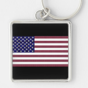 USA Flag Gemstone Art Schlüsselanhänger
