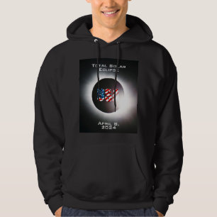 USA FLAG Gesamte Sonnenfinsternis 8. April 2024 Hoodie