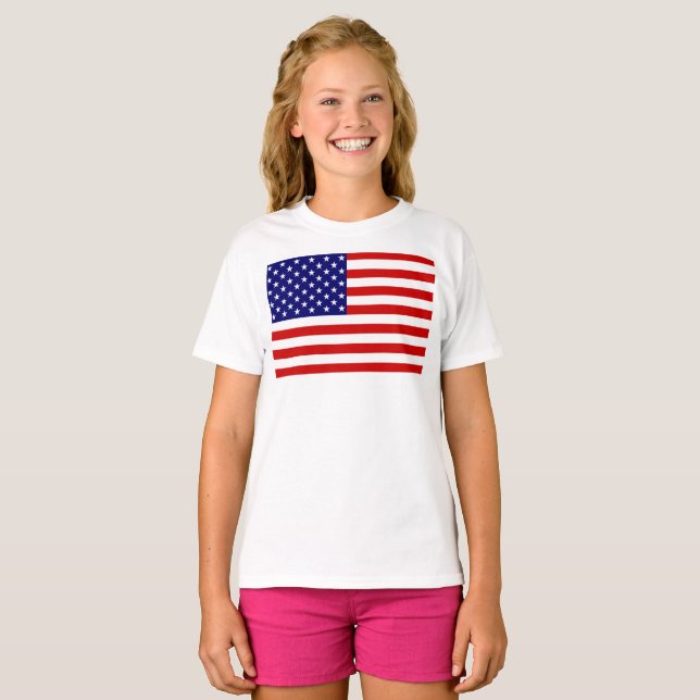 USA Flag Girls T-Shirt (Vorne ganz)