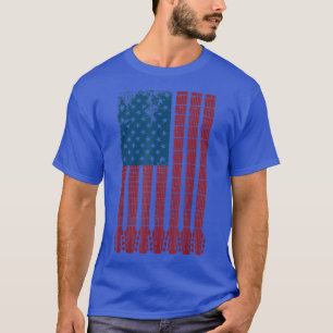 USA Flag Gitarrist Gitarrist Musician Fourth O T-Shirt