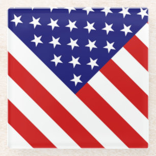 USA Flag Glass Untersetzer
