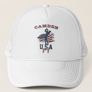 USA Flag Golf Swing Name Truckerkappe