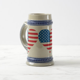 Usa Flag Gray/Blue 22 oz Stein Bierglas