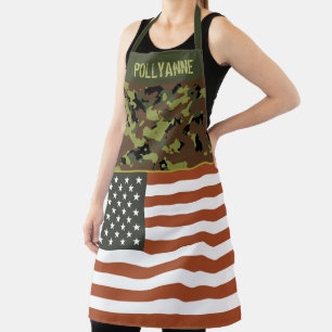 USA Flag Green Camouflage Custom Schürze
