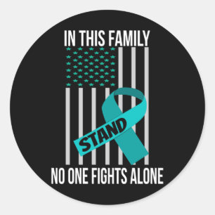 USA Flag Green Ribbon Shirt Mental Health Awards Runder Aufkleber