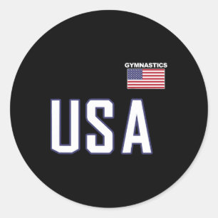 Usa Flag Gymnastik Team Cool Gym Equipment Men Wo Runder Aufkleber