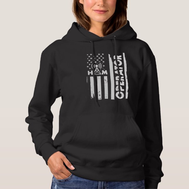 USA Flag Ham Radio Operator Apparel America Hoodie (Vorderseite)