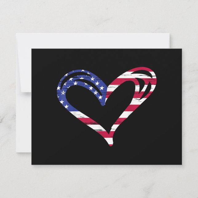 USA Flag Heart American Patriotic Armed Forces Mem Save The Date (Vorderseite)