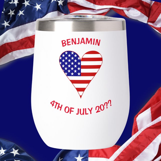 USA Flag Heart Funky Personalisiert (Von Creator hochgeladen)