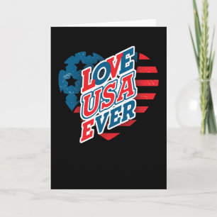 USA Flag Heart - LIEBE USA EVER Karte