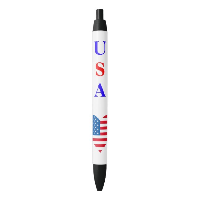 USA Flag Heart Pen Kugelschreiber (Vorderseite Vertikal)