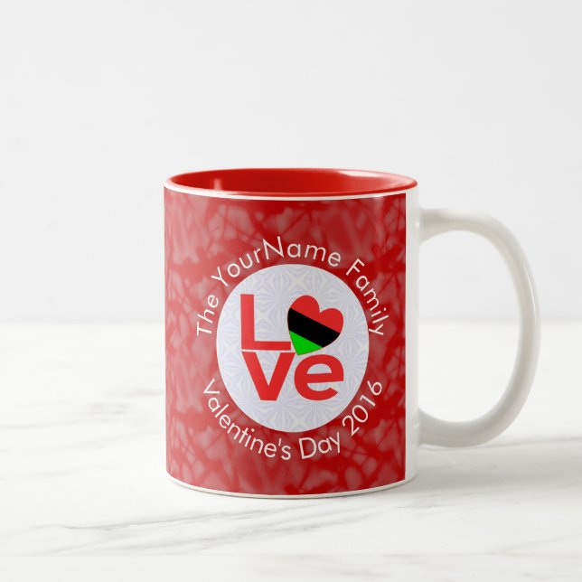 USA Flag Heart Red LIEBE Zweifarbige Tasse (Rechts)