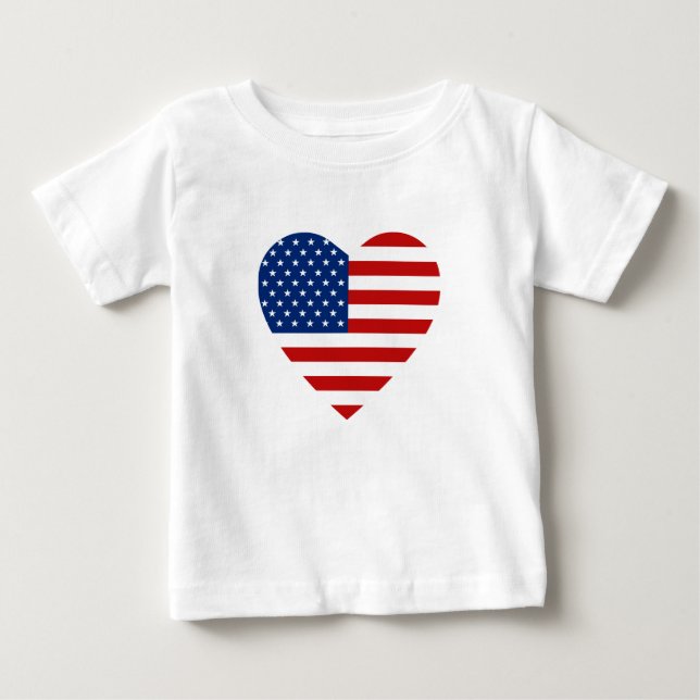 USA Flag Heart T - Shirt (Vorderseite)