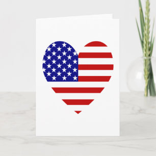 USA Flag Heart Valentine Feiertagskarte