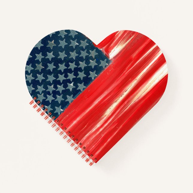 USA Flag Heft Shape Notebook Notizbuch (Vorderseite)