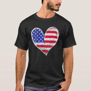USA Flag Herz American Patriotic 4. Juli T-Shirt
