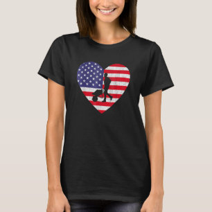 USA Flag Herz Construction Worker 4. Juli Pat T-Shirt
