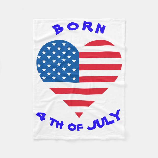 Usa Flag Herz Fleece Blanket (Vorderseite)
