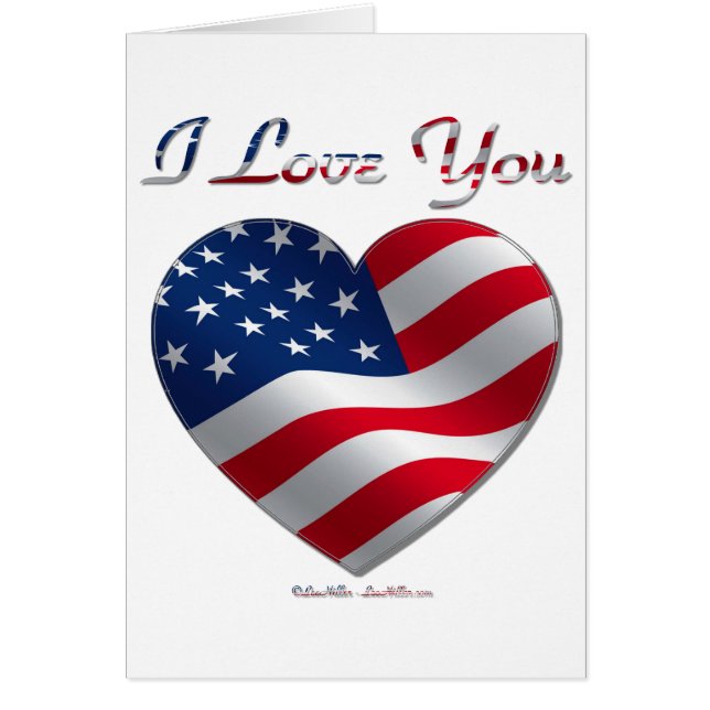 USA Flag Herz I Liebe You (Vorne)