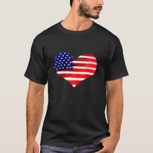 Usa Flag Herz Red White Blue 4. Juli Patrioti T-Shirt