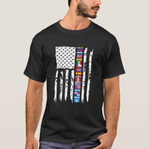 USA Flag Hispanic Heritage Month Latina Flag Count T-Shirt