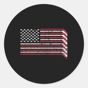 USA Flag Hockey hält amerikanischen Stolz 4. Juli Runder Aufkleber