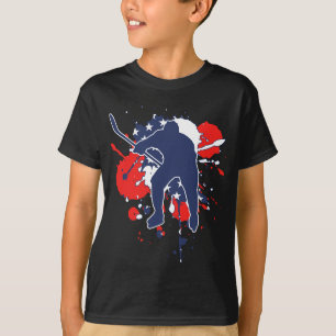 USA Flag Hockey Player - American Ice Hockey T-Shirt