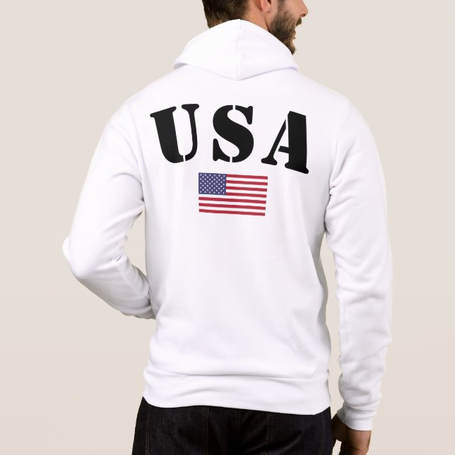 USA Flag Hoodie - Patriotic Men Zipup Sweatshirt (Rückseite)