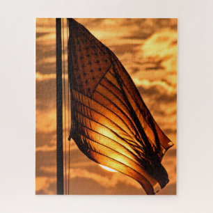 USA Flag im Sunset - 16x20 - 520 Stk. Puzzle