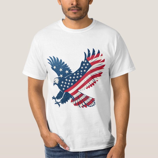 USA Flag in Shape of an Eagle T-Shirt (Vorderseite)