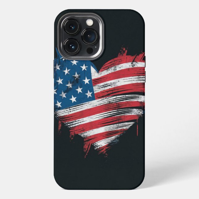 USA Flag iPhone Case Hülle (Rückseite)