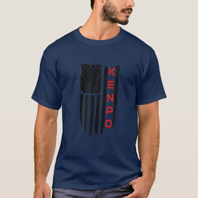 USA Flag Kenpo Karate Martial Arts T-Shirt (Vorderseite)