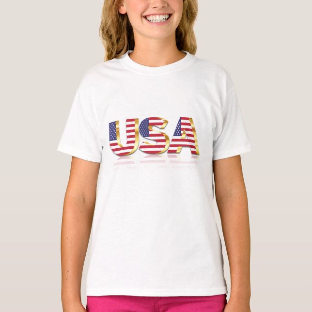 USA Flag Kids T - Shirt USA (Vorderseite)