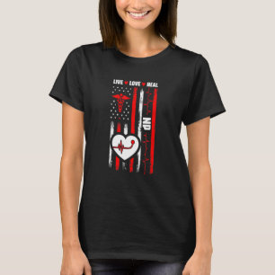 Usa Flag Krankenpfleger Praktiker Medizin Np Pfle T-Shirt