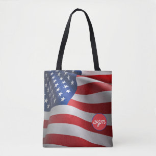 USA FLAG Kundenspezifische Monogram Shopping Tasch