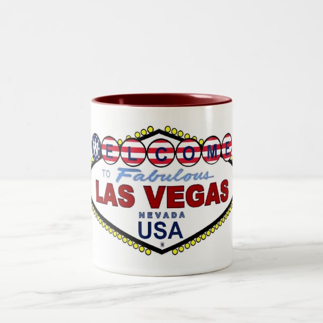 USA Flag Las Vegas Two Tone Tasse (Mittel)