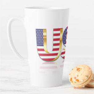 USA Flag Latte Tasse