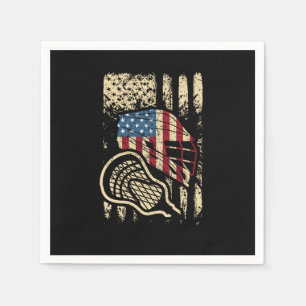 USA Flag Lax Patriotic American Lacrosse Player Serviette