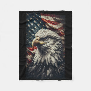 Usa Flag Ld Eagle Patriotic Red White Blue 4. Fleecedecke