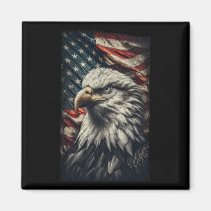 Usa Flag Ld Eagle Patriotic Red White Blue 4. Magnet