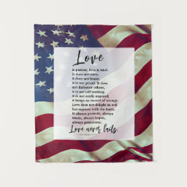 USA Flag Liebe ist Patriotische Hochzeit der Patie Wandteppich