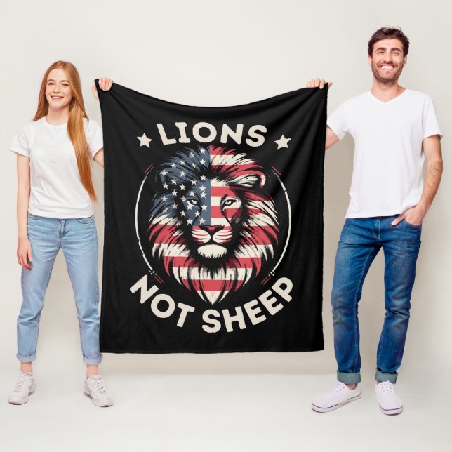 USA FLAG , LIONEN NOT SHEEP FLEECEDECKE (Beispiel)