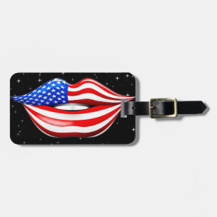 USA Flag Lipstick für Lächeln Lips Gepäckanhänger