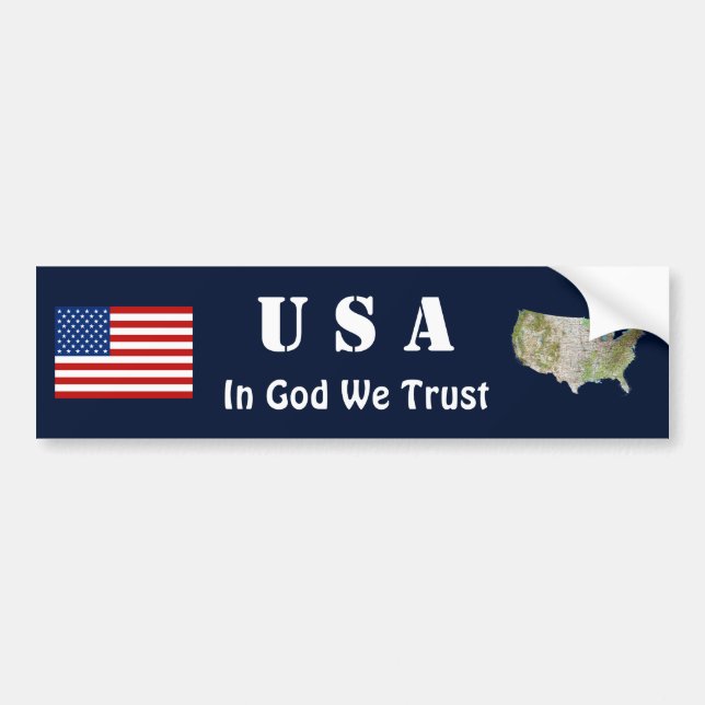 USA Flag + Map Autoaufkleber (Vorne)