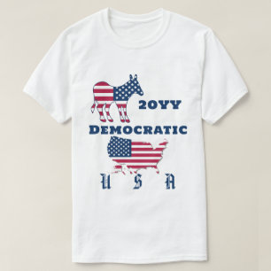 USA Flag Map Demokratisches Party Donkey Wahljahr T-Shirt